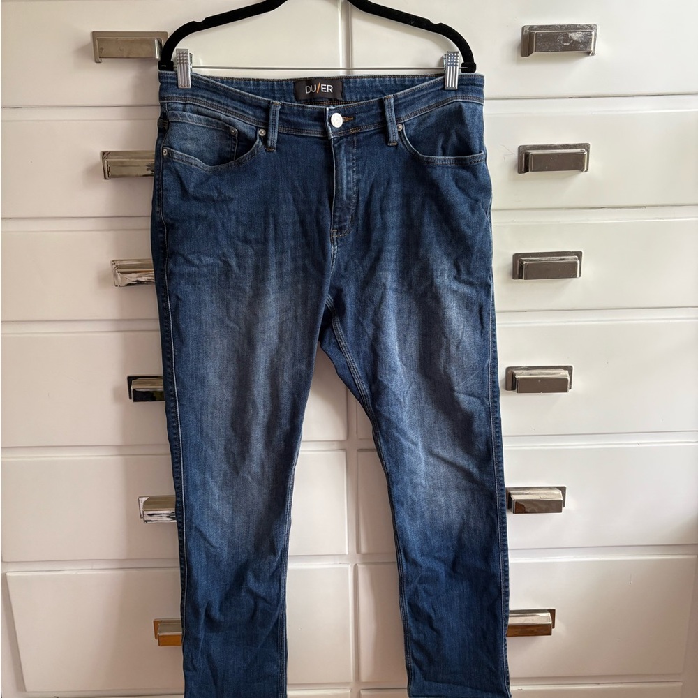 Du/er Men's Blue Jeans 34x30 relaxed tapered